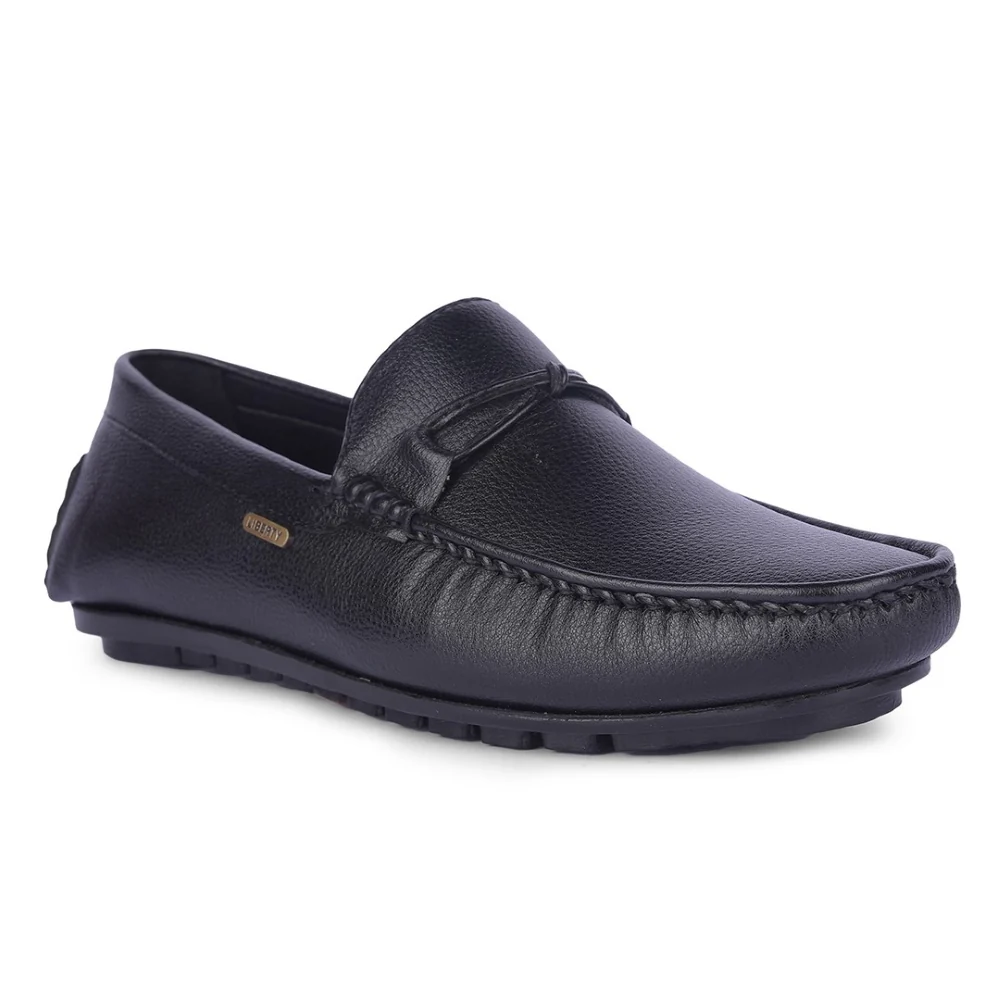 Fortune Black Formal Loafers For Men AVL-5 By Liberty