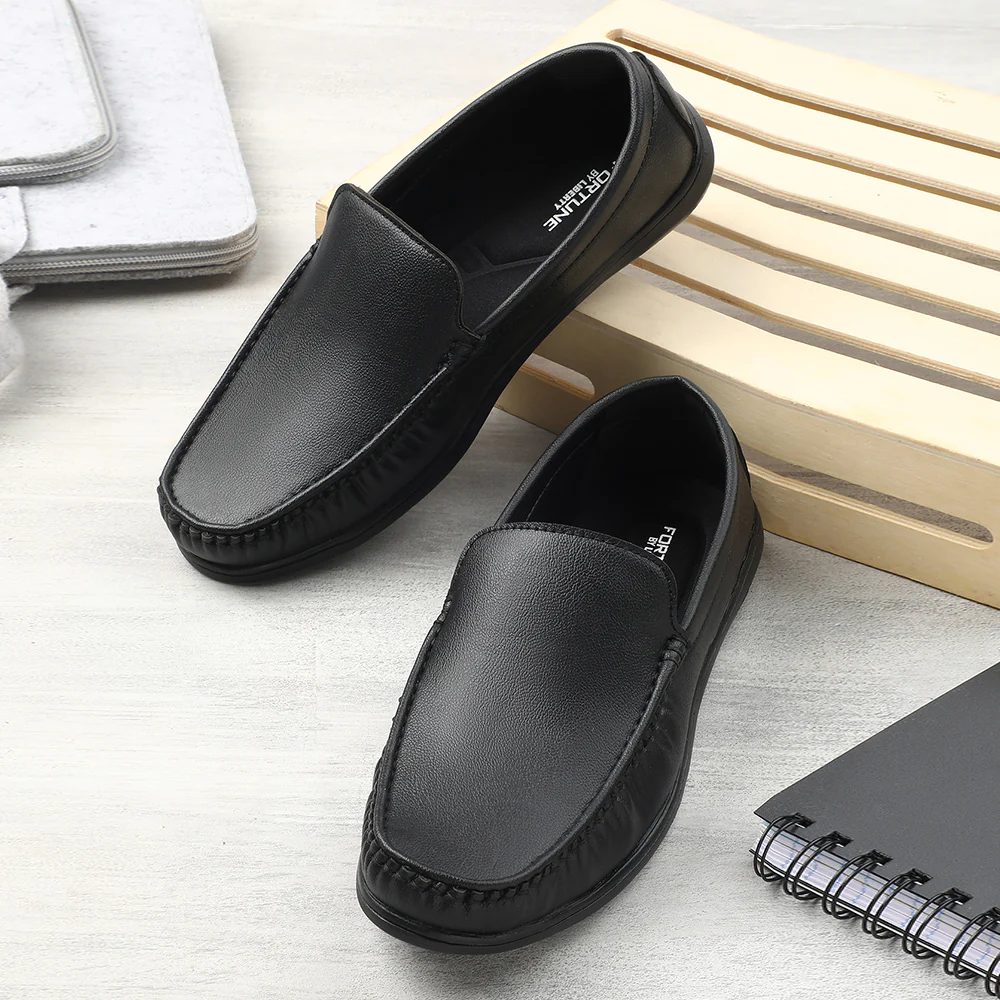 Fortune Black Formal Loafers For Men CLASSIK-1E By Liberty - Image 4