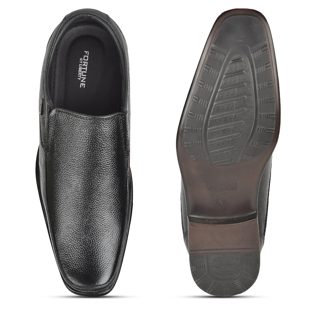 Fortune (Black) Formal Moccasin Shoes For Men AGK-309 By Liberty - Image 3