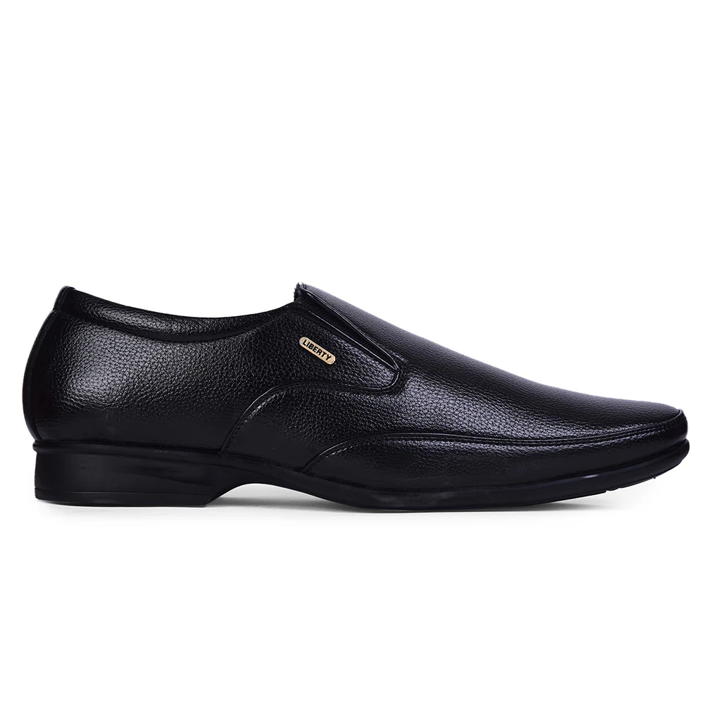 Fortune Black Formal Non Lacing Shoes For Men HOL-132E By Liberty - Image 2