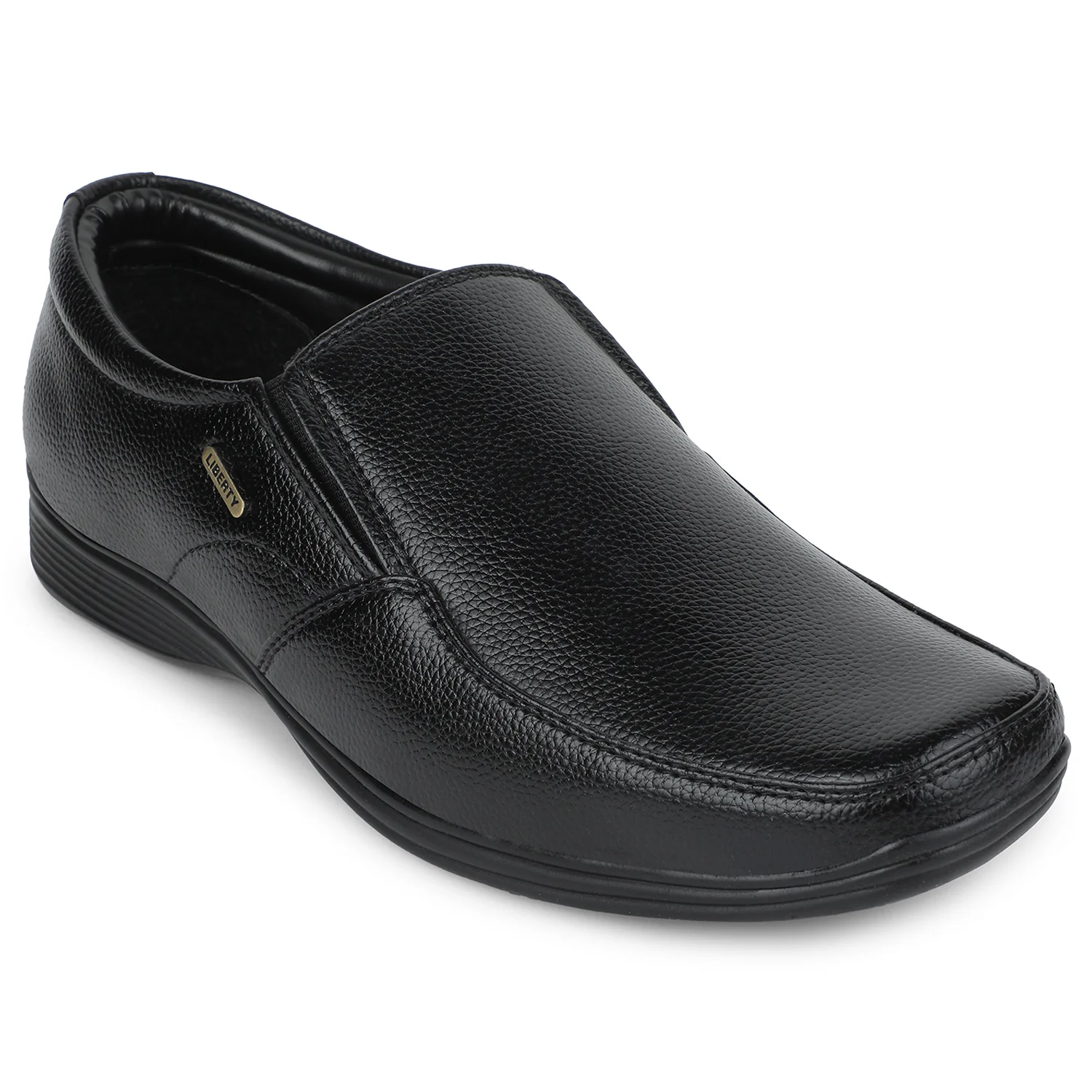Fortune Black Formal Non Lacing Moccasin Shoes For Men R573-06 By Liberty