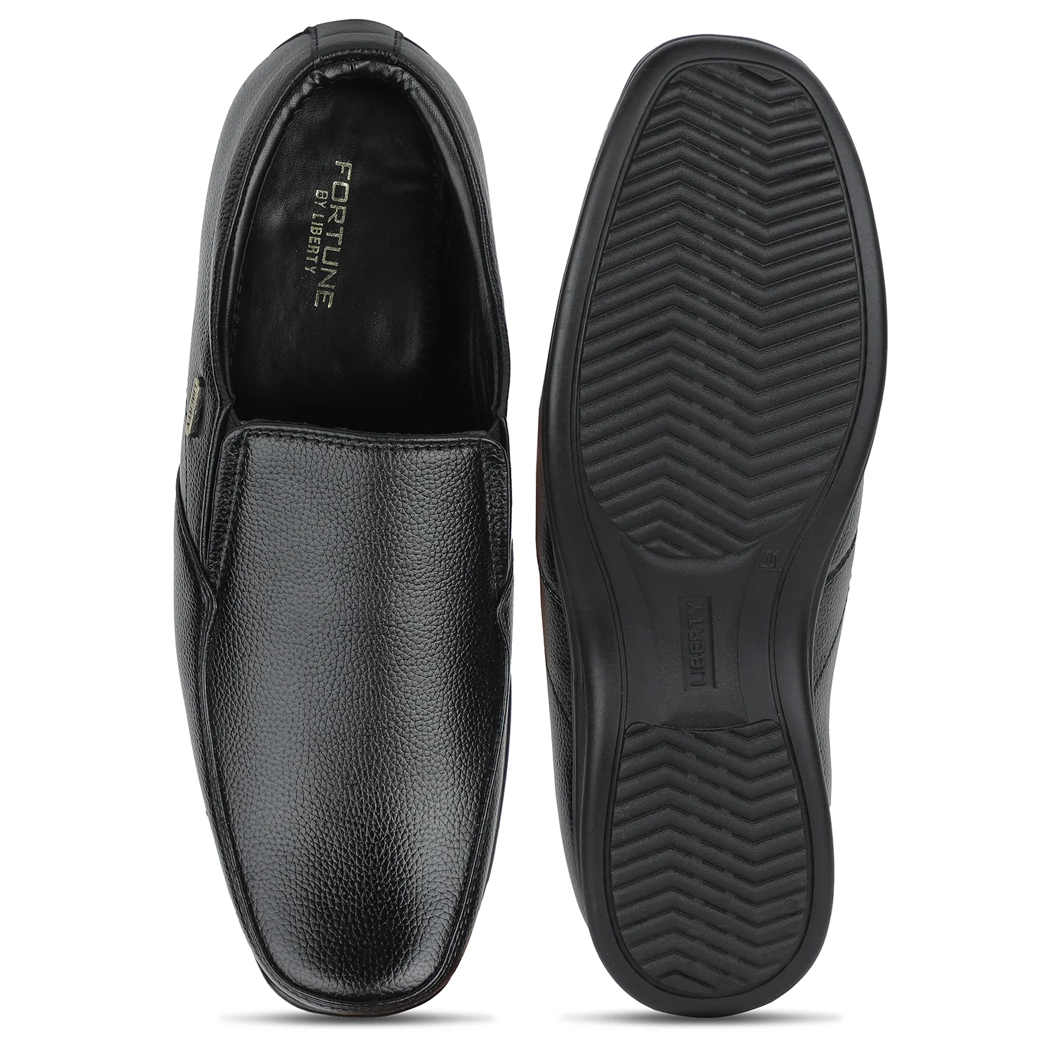 Fortune Black Formal Non Lacing Moccasin Shoes For Men R573-06 By Liberty - Image 6