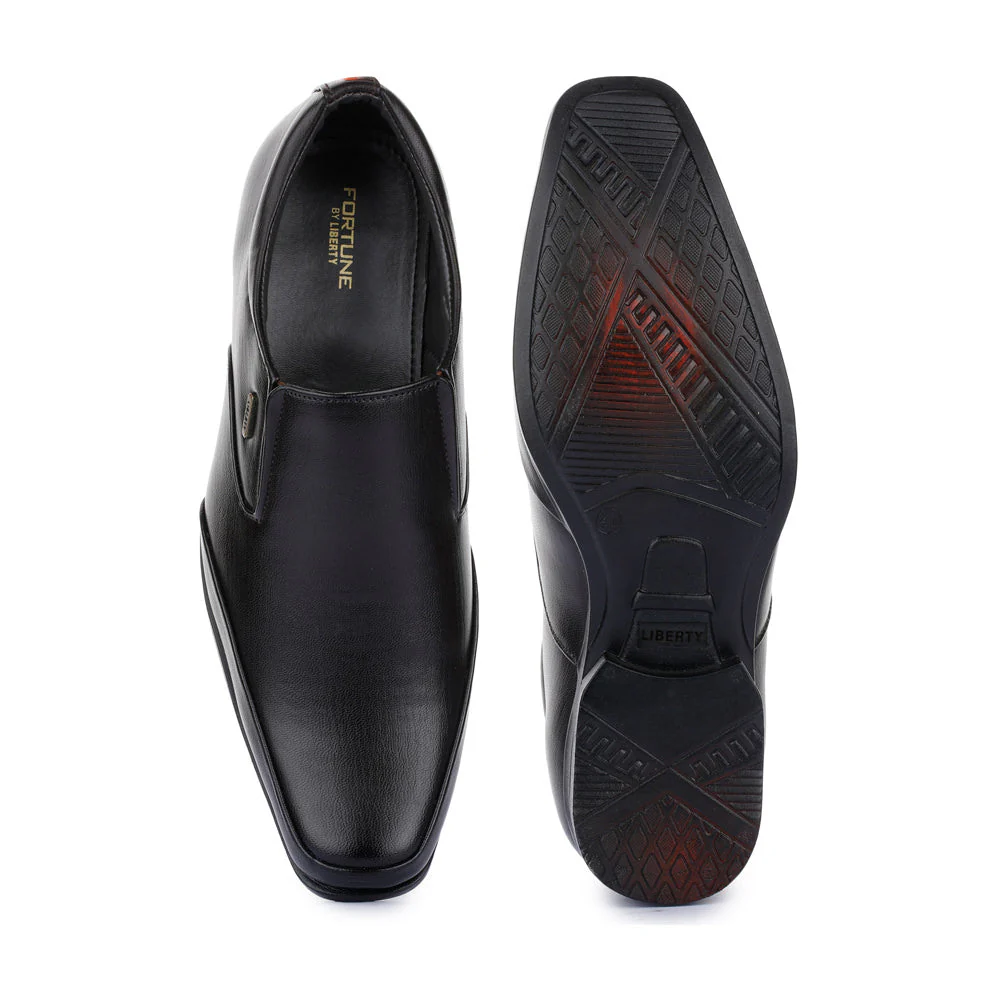 Fortune (Black) Classic Loafer Shoes For Men SRGE-190 By Liberty - Image 2