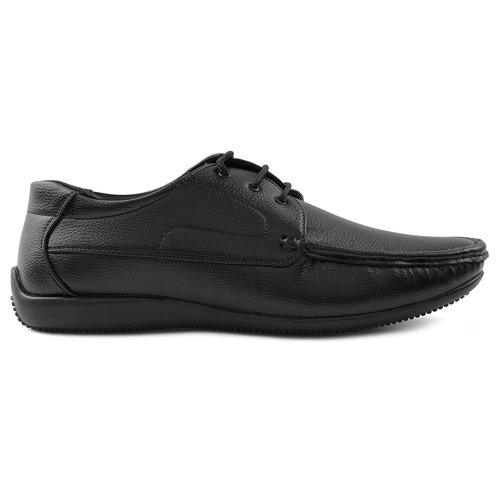 Fortune Black Lacing Formal Derby Shoes For Men HML-6E By Liberty - Image 2
