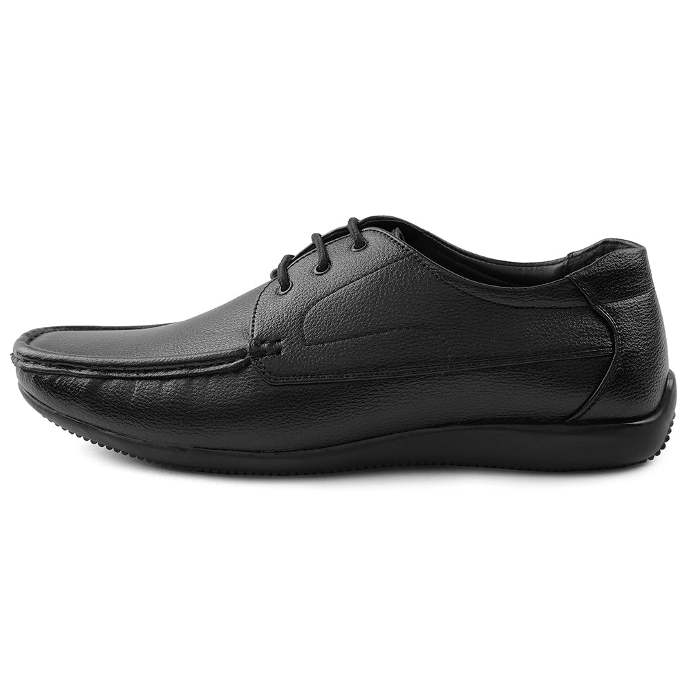 Fortune Black Lacing Formal Derby Shoes For Men HML-6E By Liberty - Image 3