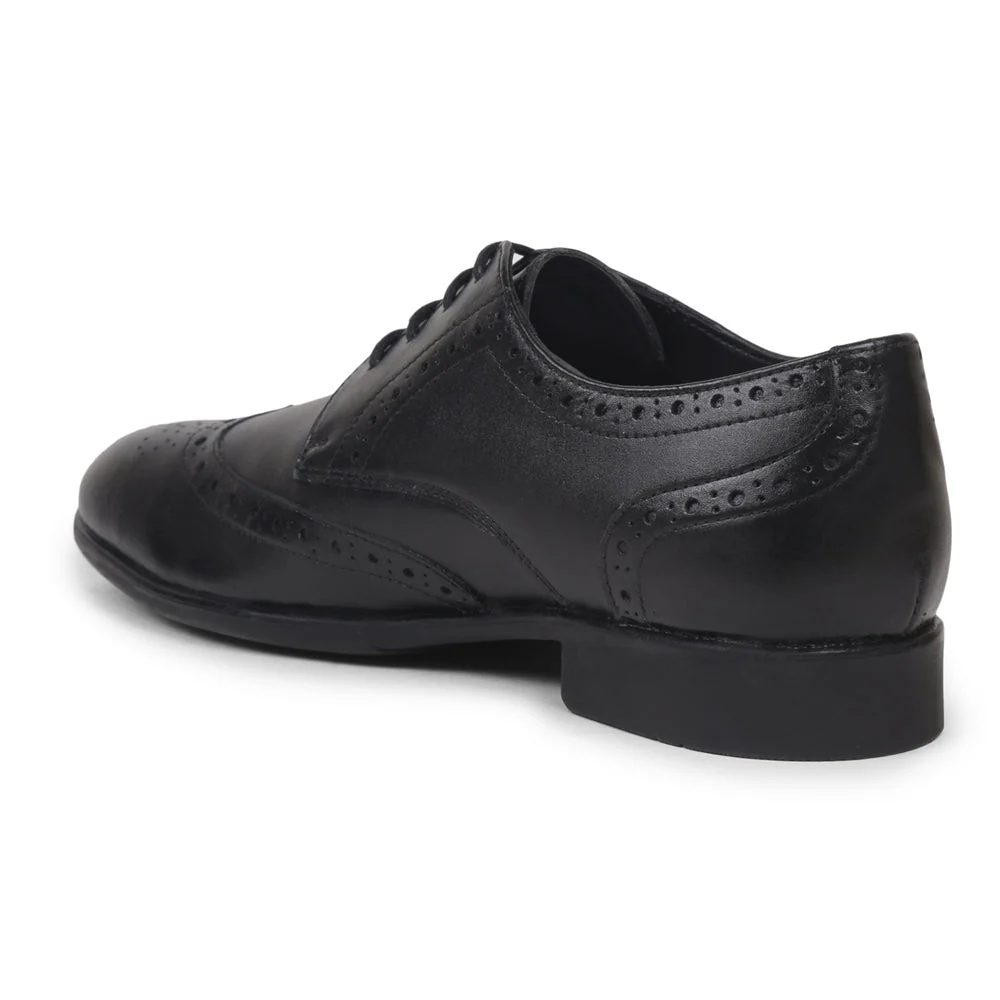 Fortune Black Lacing Formal Oxford Shoes For Men BELGIUM01E By Liberty - Image 5