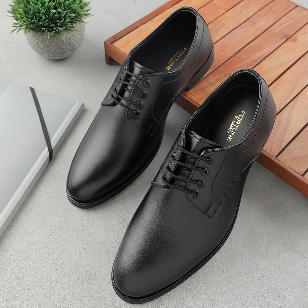 Fortune Black Lacing Formal Oxford Shoes For Men HML-11E By Liberty - Image 4