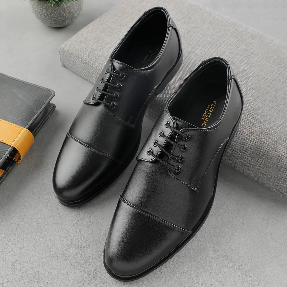 Fortune Black Lacing Formal Oxford Shoes For Men HML-13E By Liberty - Image 4