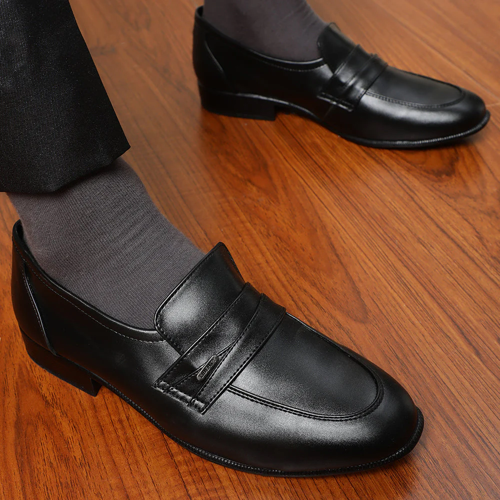 Fortune (Black) Penny Loafer Shoes For Men ENCON By Liberty - Image 6