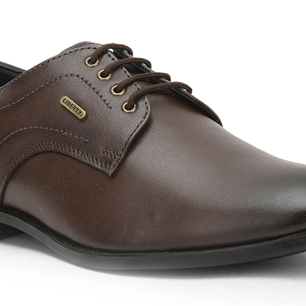 Fortune (Brown) Formal Lace Up Derby Shoes For Men HOL-109 By Liberty - Image 6