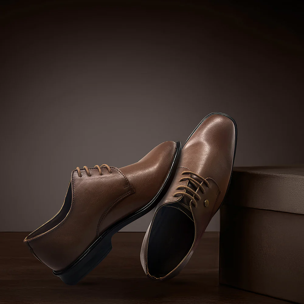 Fortune Brown Formal Lace Up Derby Shoes For Men LUCIO-201 By Liberty - Image 3