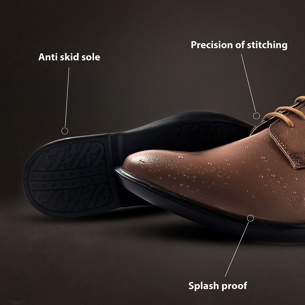 Fortune Brown Formal Lace Up Derby Shoes For Men LUCIO-201 By Liberty - Image 4