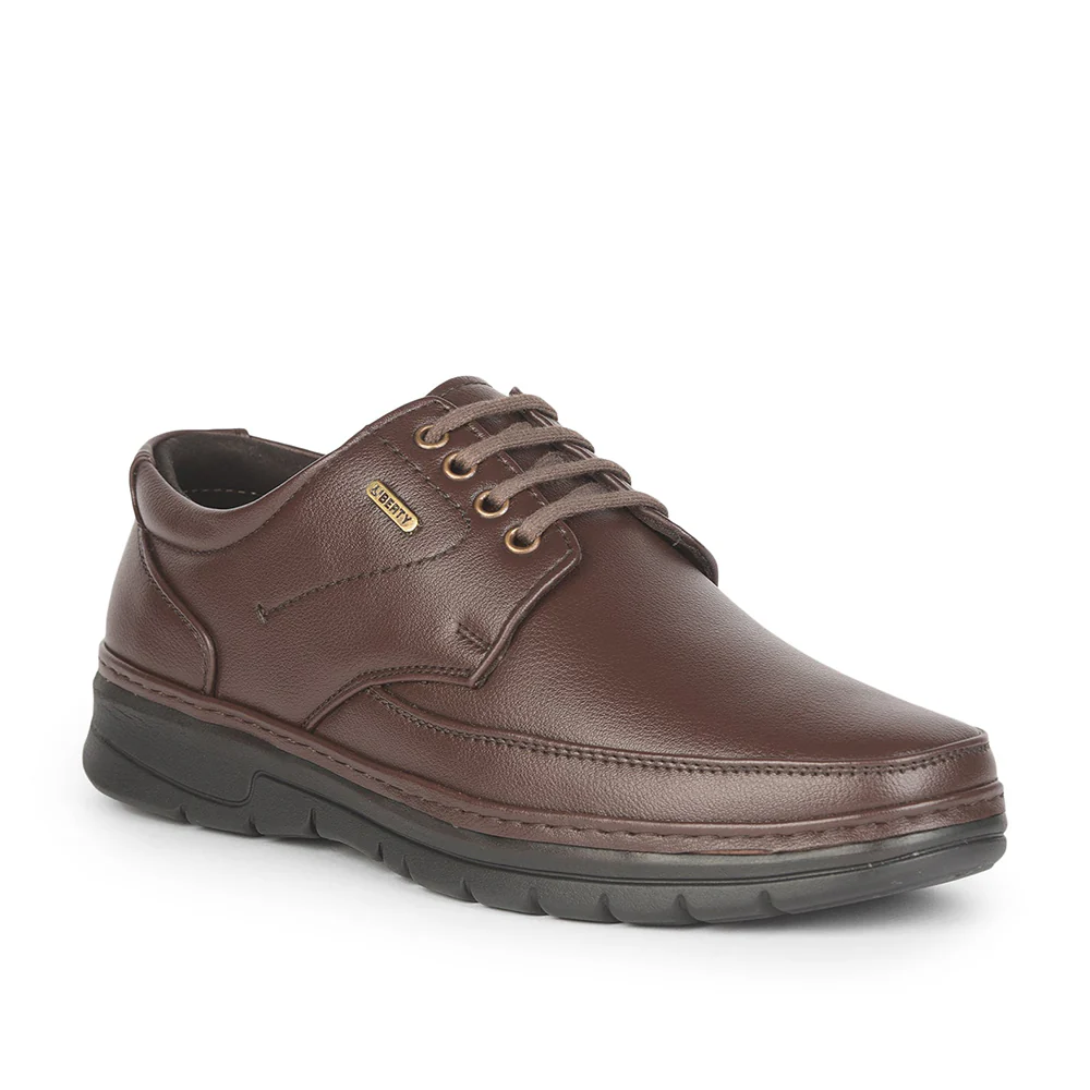 Fortune Brown Formal Lace Up Shoes For Men ER-35 By Liberty