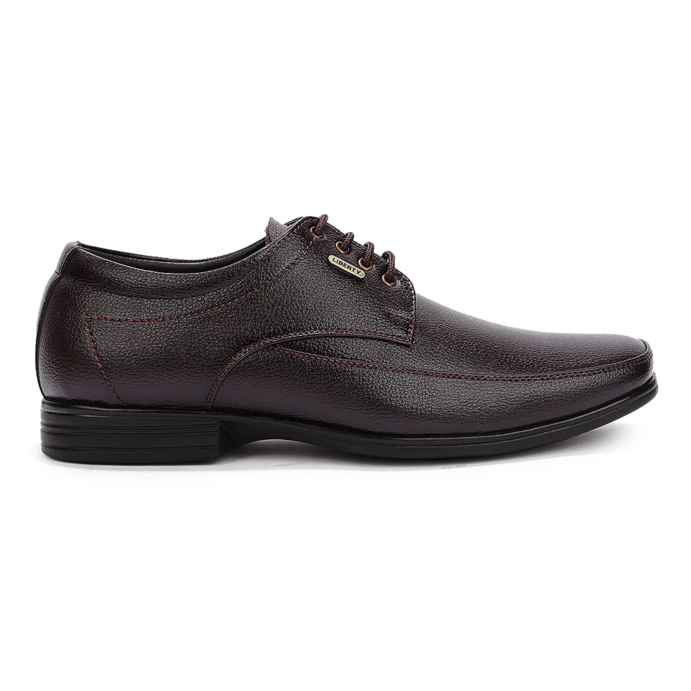 Fortune Brown Formal Lacing Derby Shoes For Men HML-88E By Liberty - Image 4