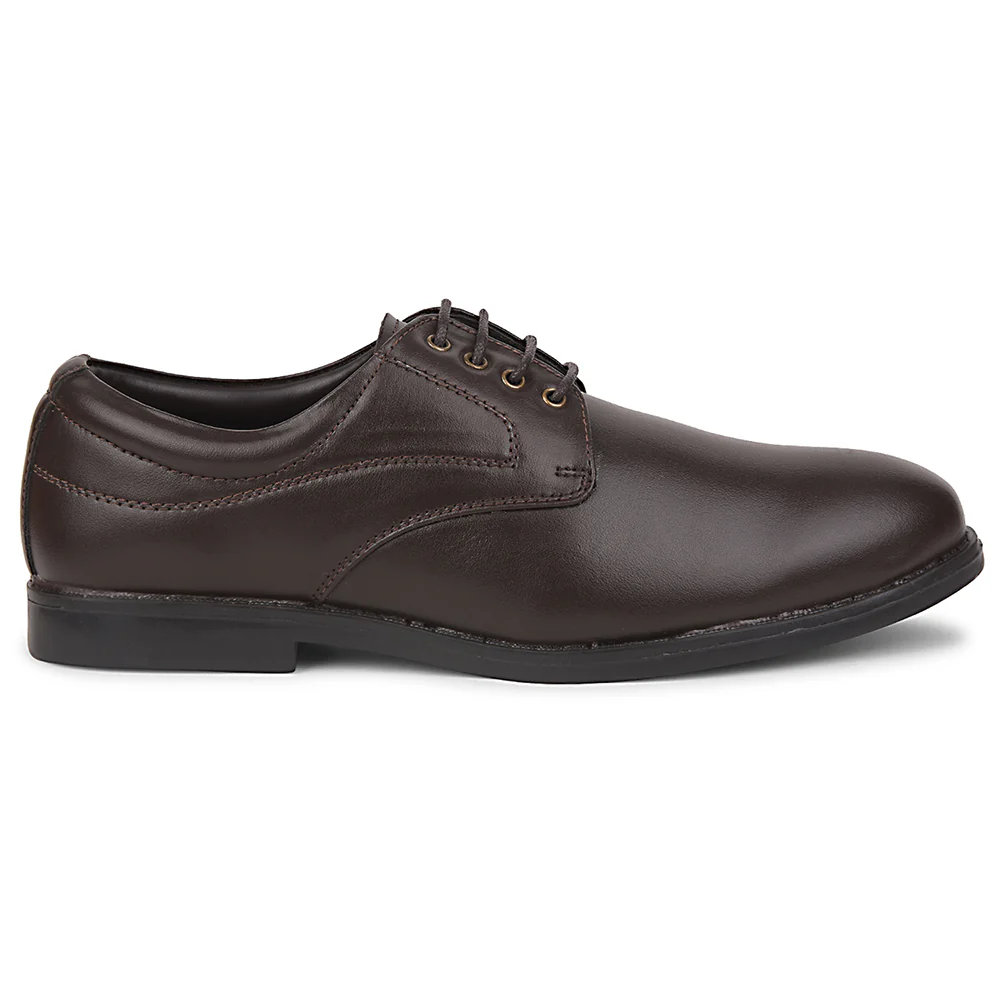 Fortune Brown Formal Lacing Derby Shoes For Men MAJESTIC-1 By Liberty - Image 2