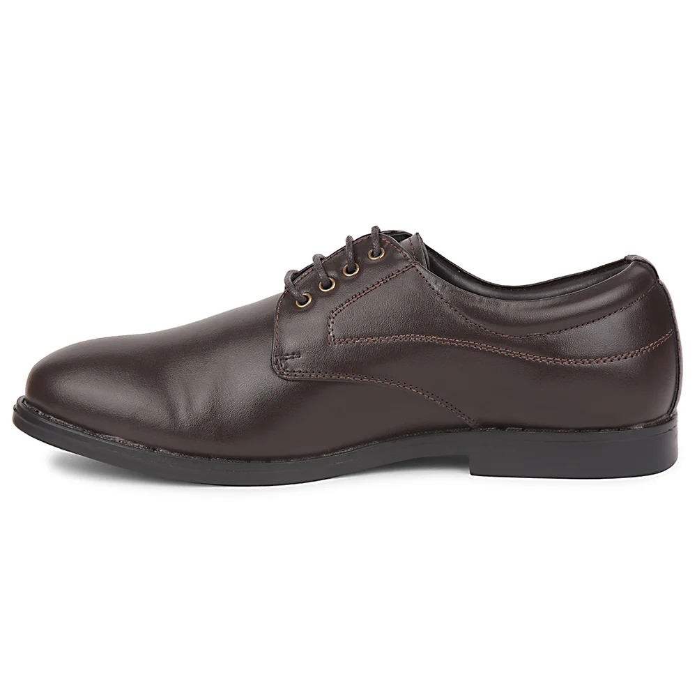 Fortune Brown Formal Lacing Derby Shoes For Men MAJESTIC-1 By Liberty - Image 3