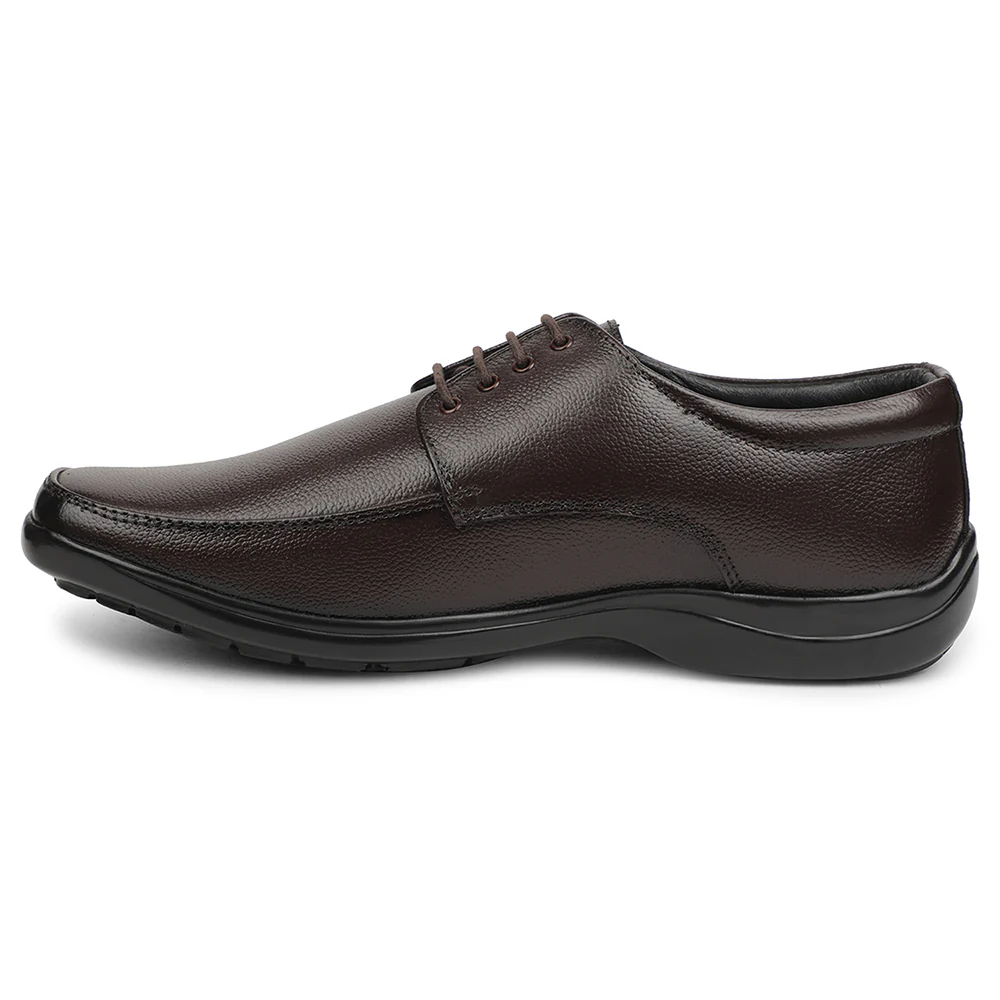 Fortune Brown Formal Lacing Derby Shoes For Men REL-1 By Liberty - Image 3
