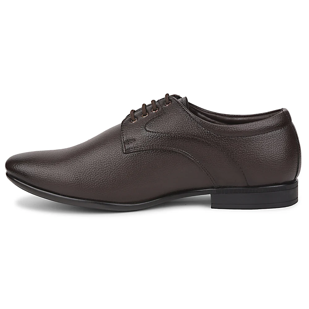Fortune Brown Formal Lacing Derby Shoes For Men UVL-131 By Liberty - Image 3