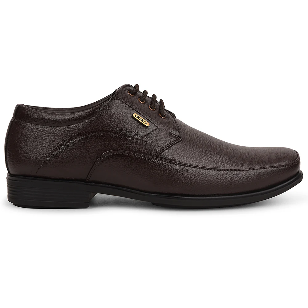 Fortune Brown Formal Lacing Derby Shoes For Men UVL-134 By Liberty - Image 2