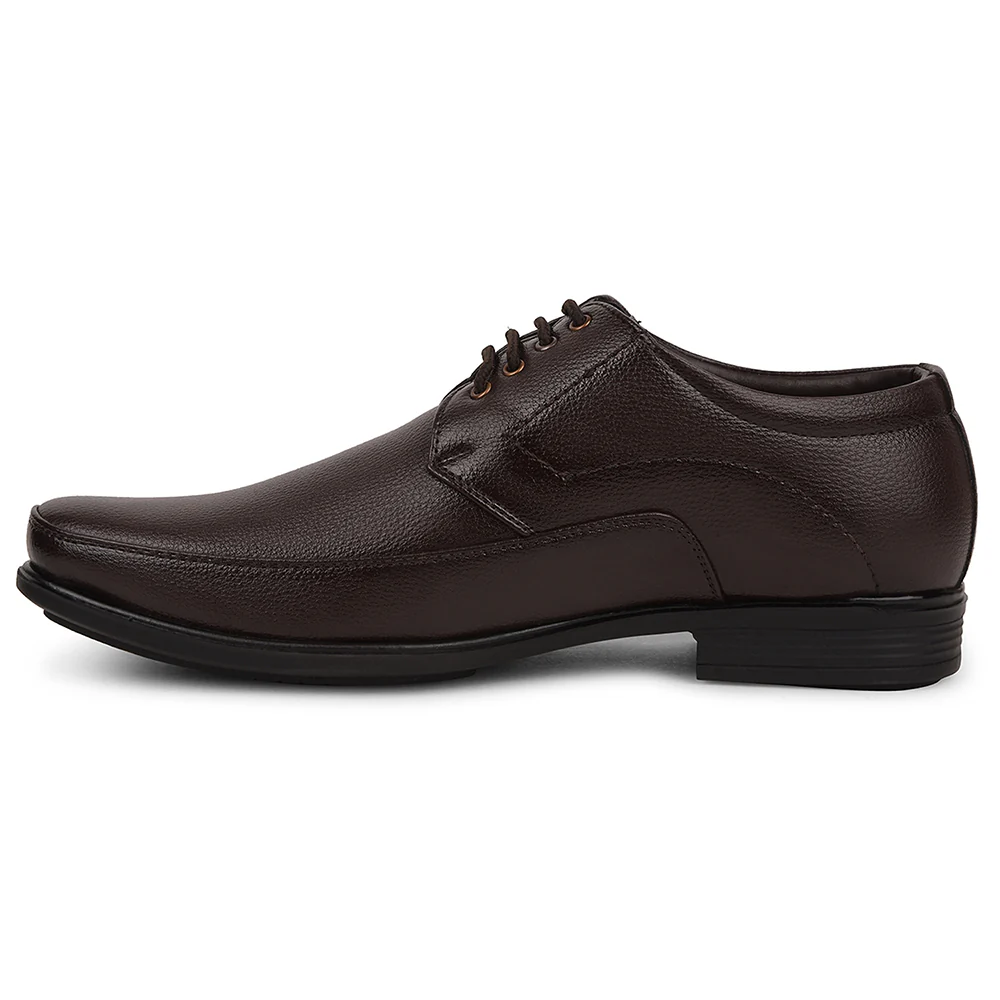 Fortune Brown Formal Lacing Derby Shoes For Men UVL-134 By Liberty - Image 3