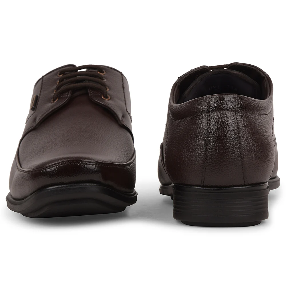 Fortune Brown Formal Lacing Derby Shoes For Men UVL-134 By Liberty - Image 6