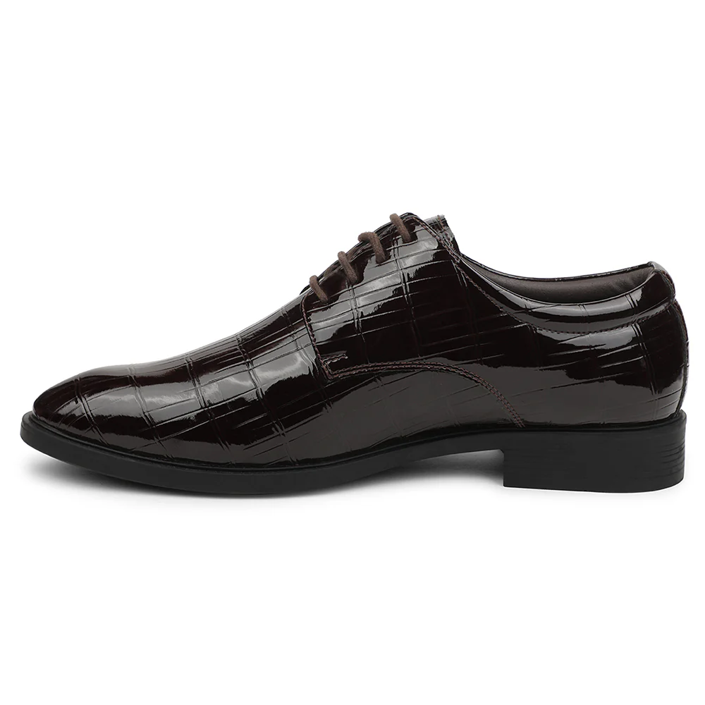 Fortune Brown Formal Lacing Oxford Shoes For Men JJL-2 By Liberty - Image 3