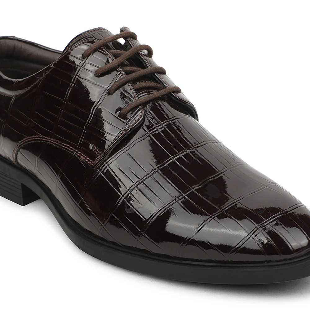 Fortune Brown Formal Lacing Oxford Shoes For Men JJL-2 By Liberty - Image 4