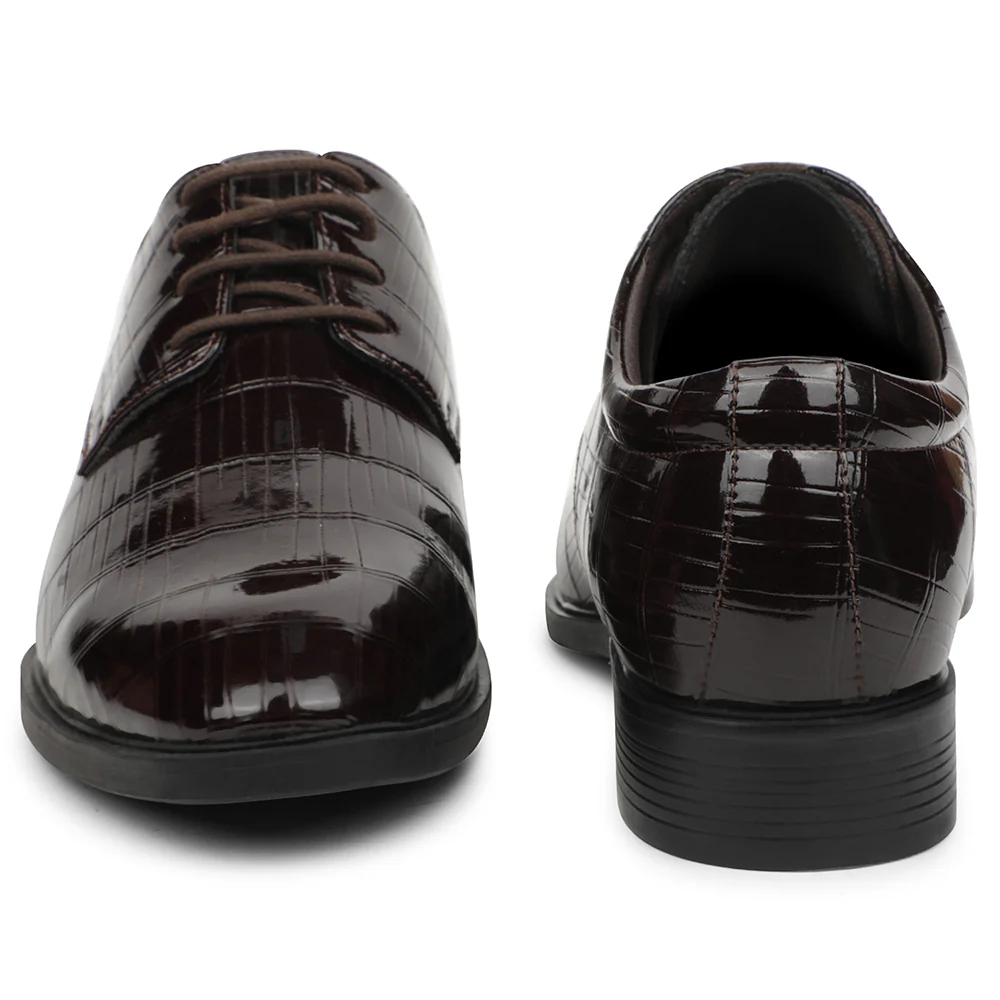 Fortune Brown Formal Lacing Oxford Shoes For Men JJL-2 By Liberty - Image 6