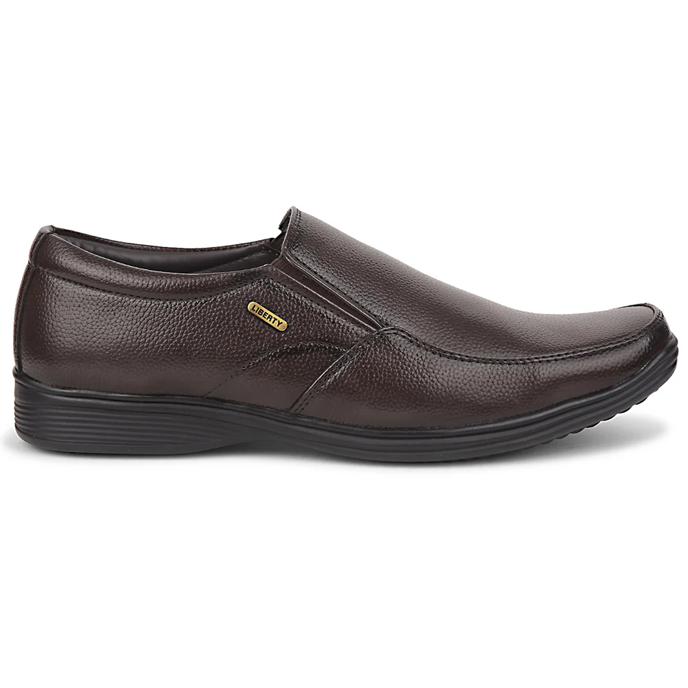 Fortune Brown Formal Non Lacing Moccasin Shoes For Men R573-06 By Liberty - Image 2