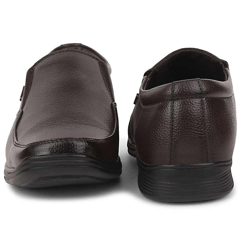 Fortune Brown Formal Non Lacing Moccasin Shoes For Men R573-06 By Liberty - Image 6