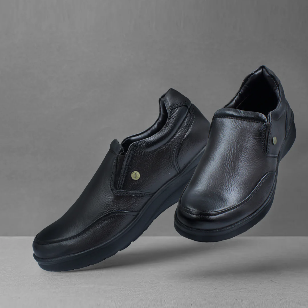 Fortune Brown Formal Non Lacing Shoes For Men DEOX-1E By Liberty - Image 4