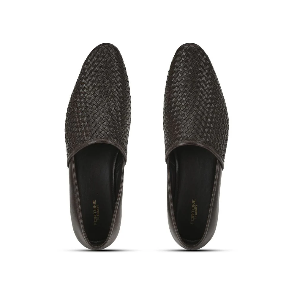 Fortune (Brown) Formal Slip on Shoes For Men JPL-247 By Liberty - Image 5