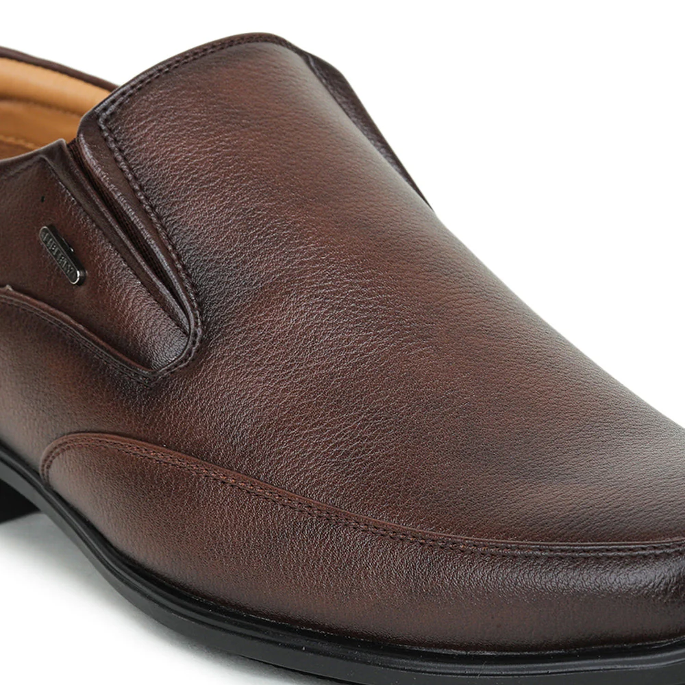 Fortune Brown Formal Slip on Shoes For Men UVL-34 By Liberty - Image 4
