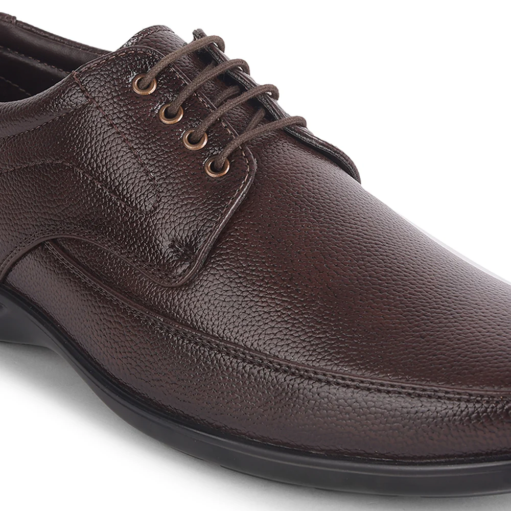 Fortune Brown Lacing Formal Derby Shoes For Men HML-5E By Liberty - Image 4