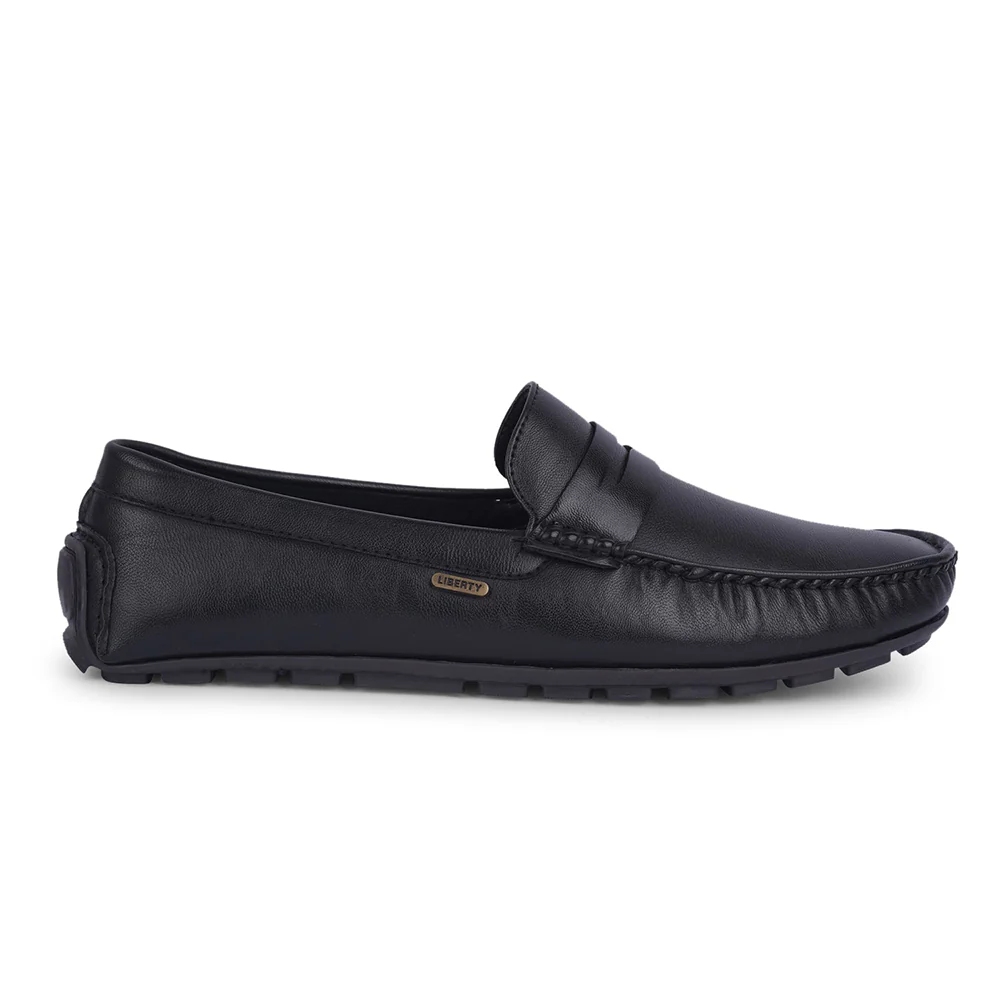 Fortune Non-Lacing Black Casual Loafers For Men AVL-12 By Liberty - Image 2