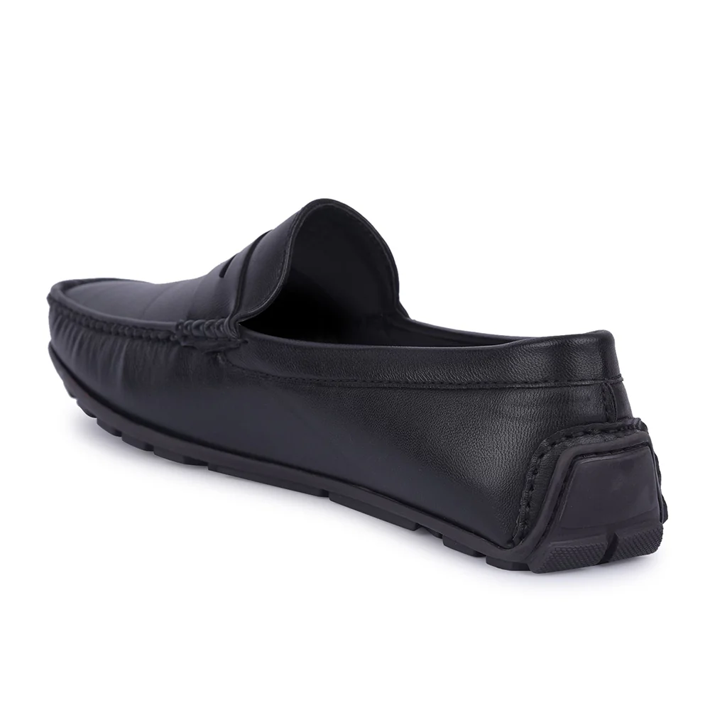 Fortune Non-Lacing Black Casual Loafers For Men AVL-12 By Liberty - Image 4