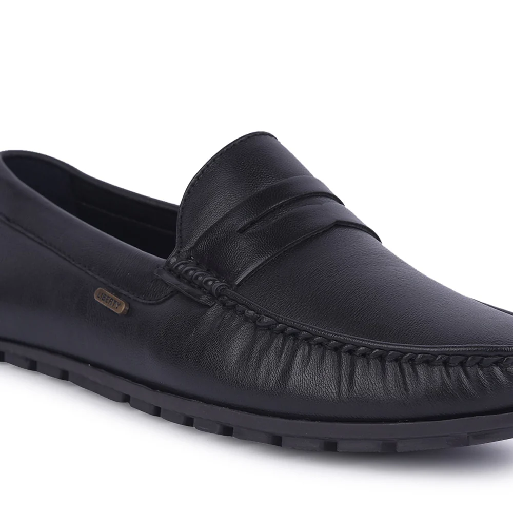 Fortune Non-Lacing Black Casual Loafers For Men AVL-12 By Liberty - Image 5