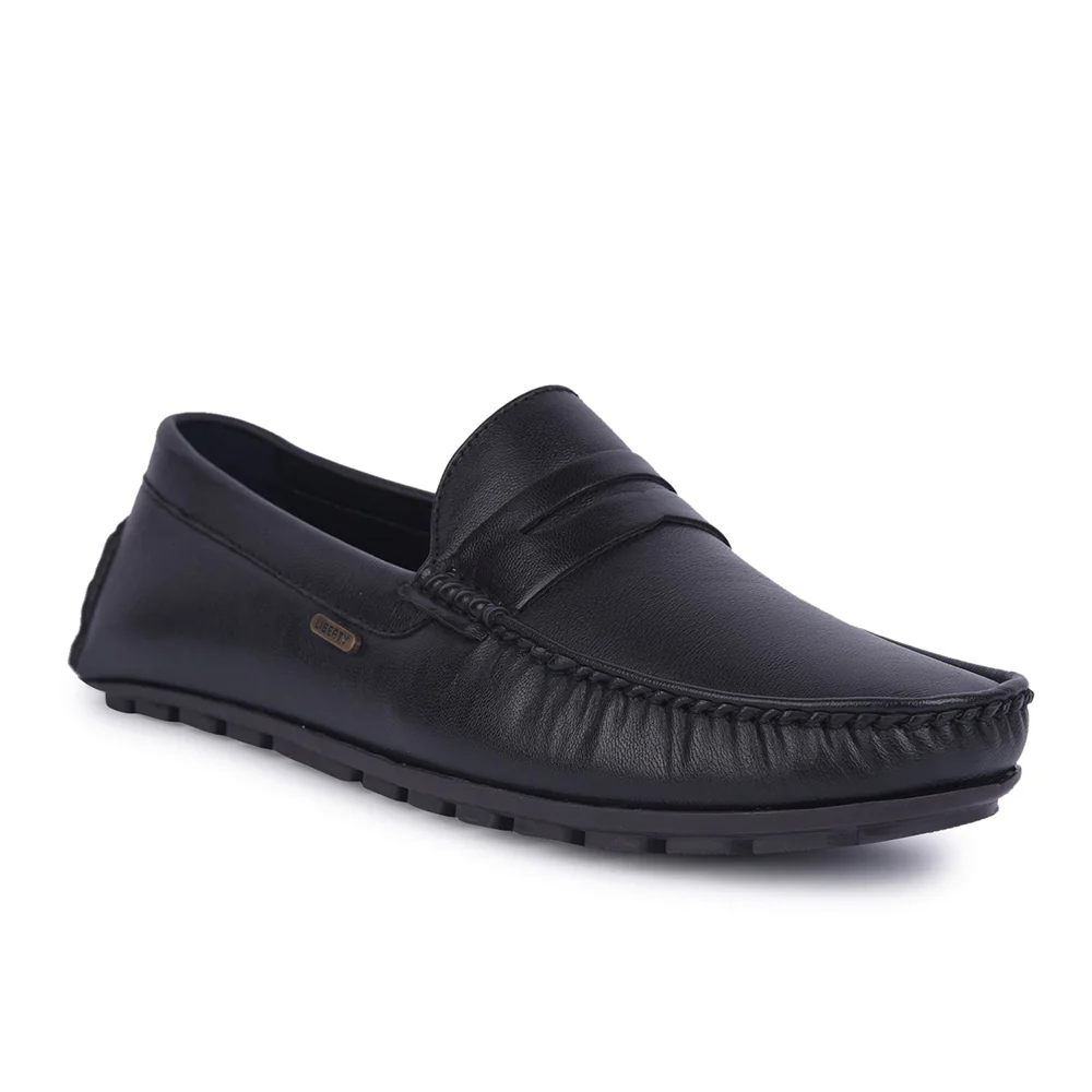 Fortune Non-Lacing Black Casual Loafers For Men AVL-12 By Liberty - Image 6