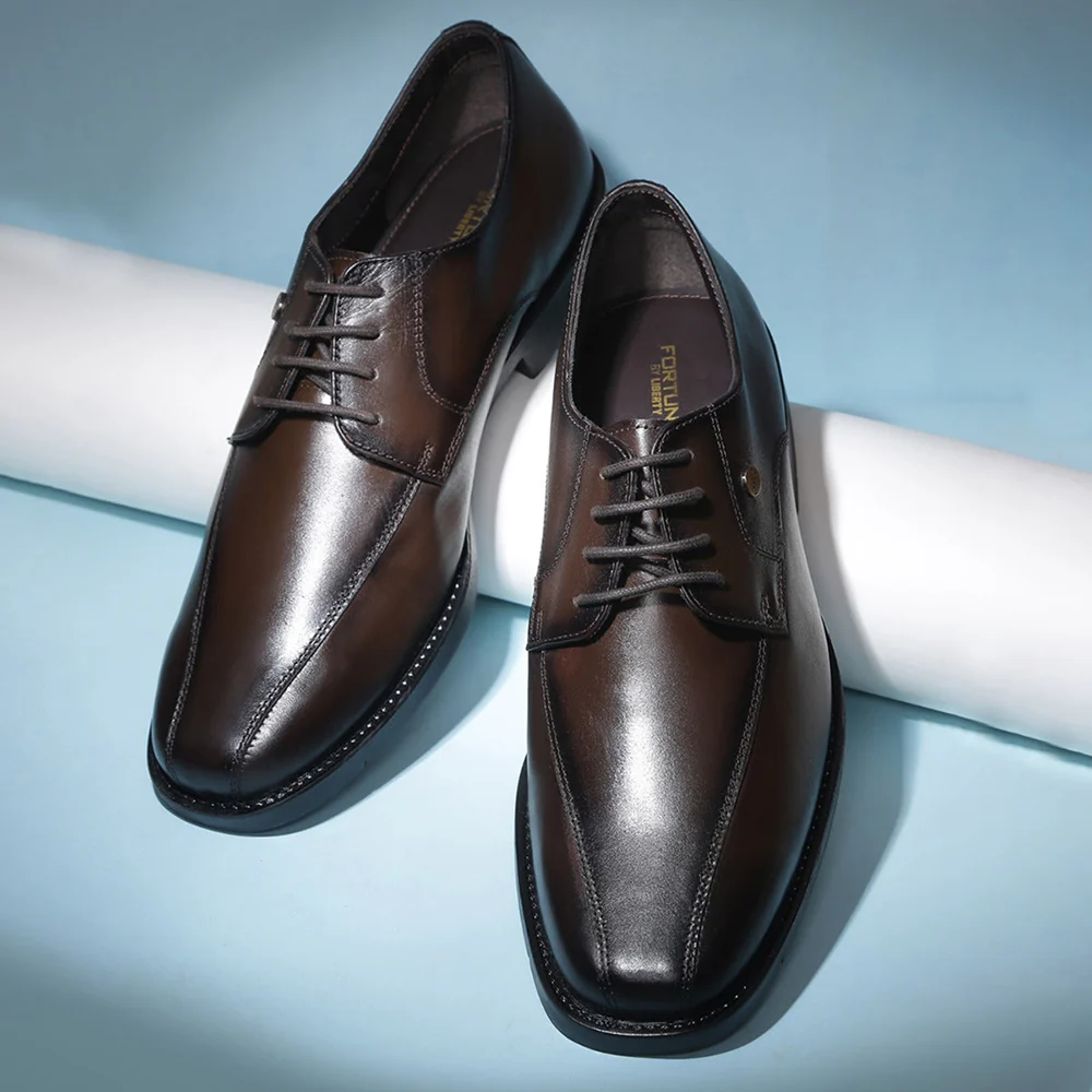 Fortune By Liberty Men ECO-01E Brown Formal Lacing Shoes - Image 4