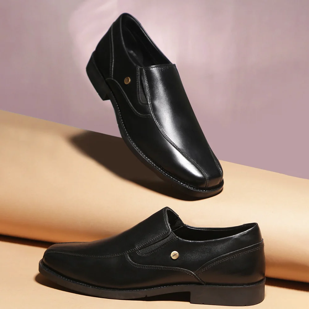 Fortune By Liberty Men ECO-02E Black Formal Non Lacing Shoes - Image 4