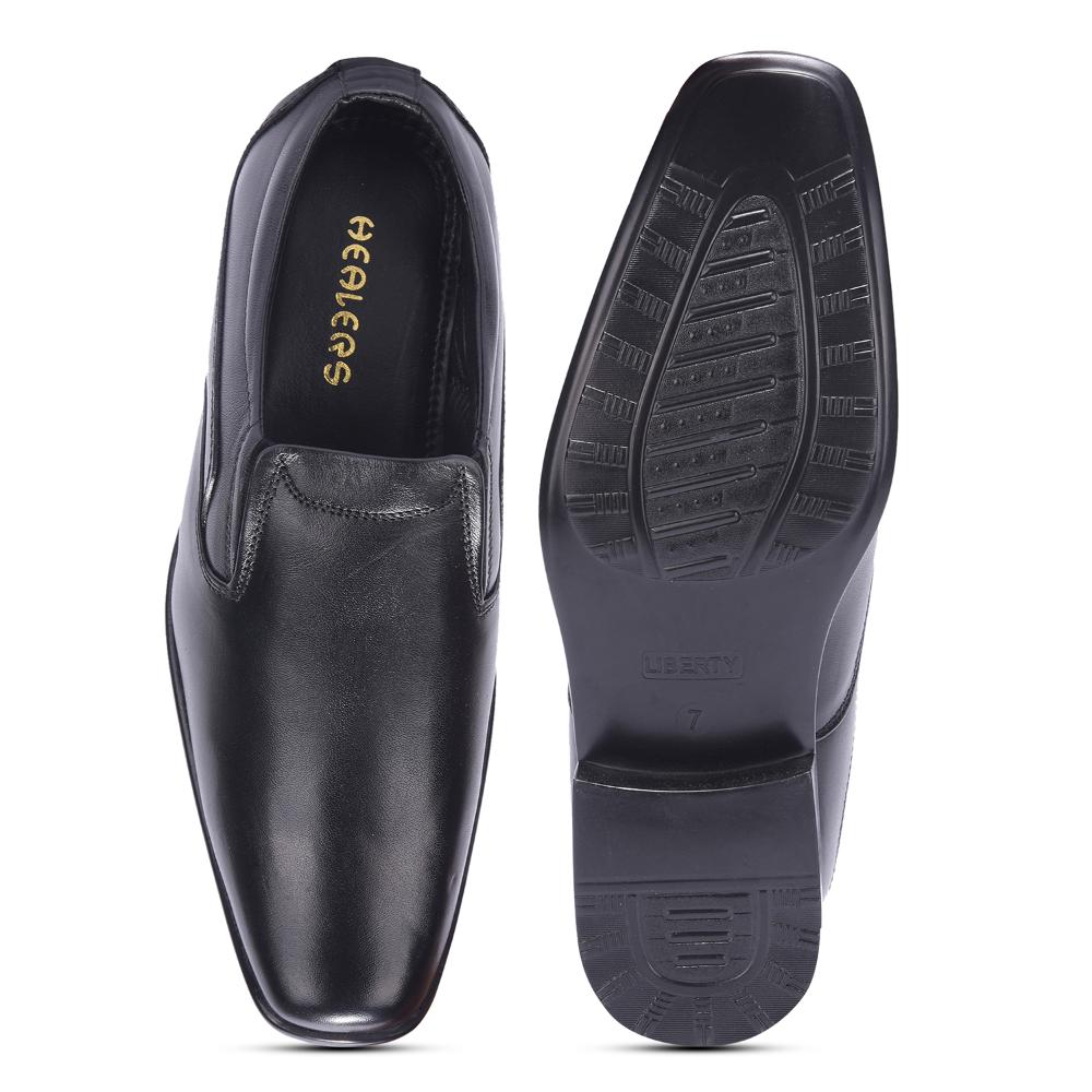 Fortune By Liberty Men HIL-4 Black Formal Non Lacing Shoes - Image 6
