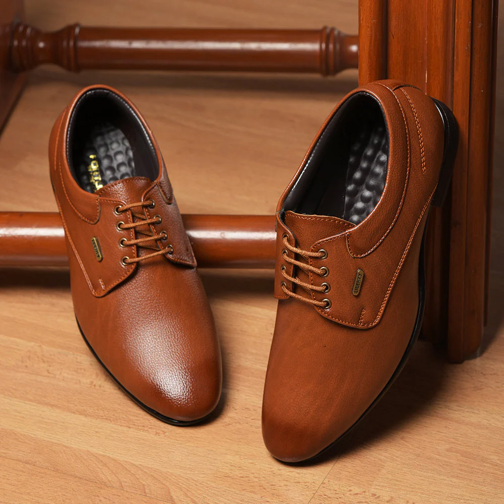 Fortune By Liberty Men HOL-110 Tan Formal Lacing Derby Shoes - Image 4