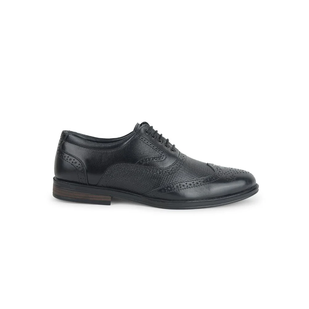 Fortune Formal Black Lacing Brogue Shoes For Men HOL-125E By Liberty - Image 2
