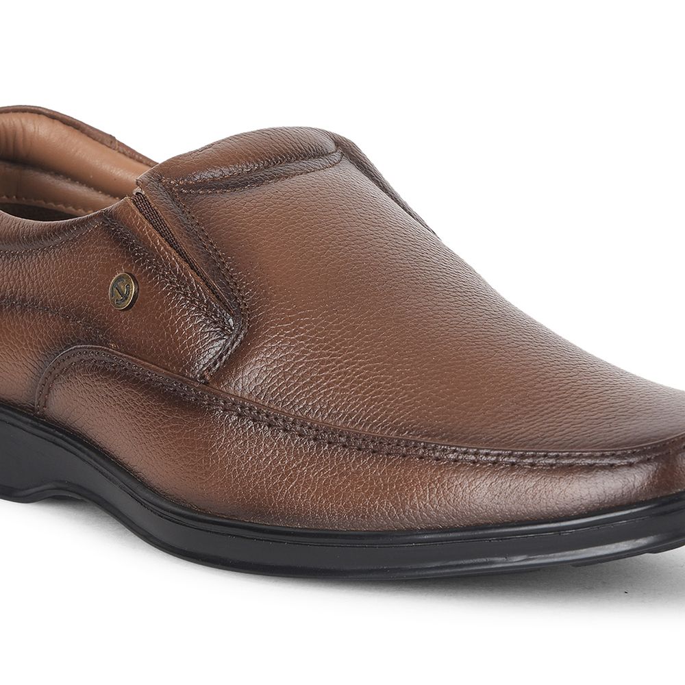 Fortune by Liberty Men LOM-601 Tan Formal Non Lacing Shoes - Image 5