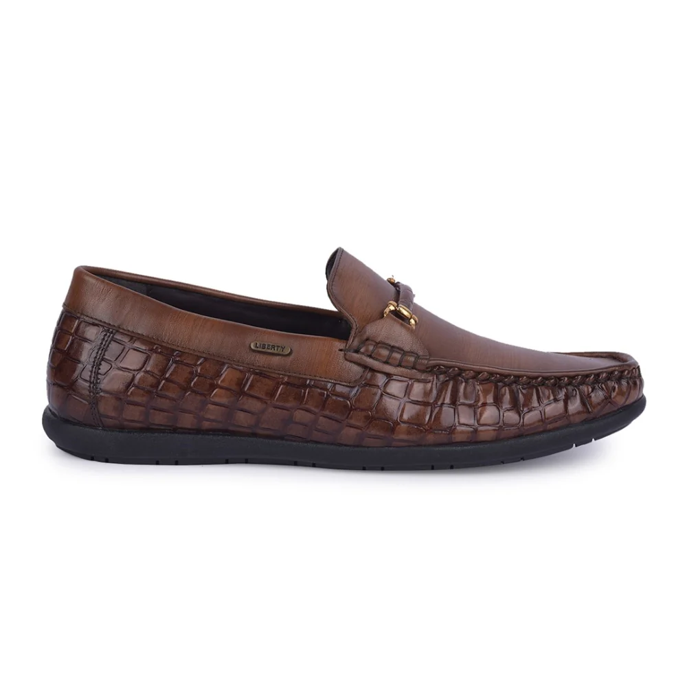 Fortune Tan Casual Non Lacing Shoes For Men OSL19 By Liberty - Image 2
