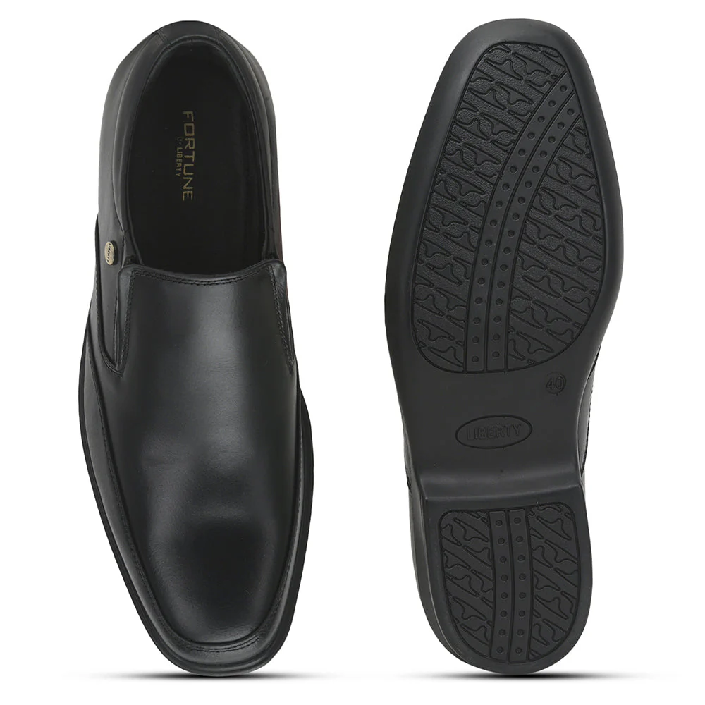 Fortune Formal Non Lacing Shoes For Men (Black) LUCIO-503 By Liberty - Image 5