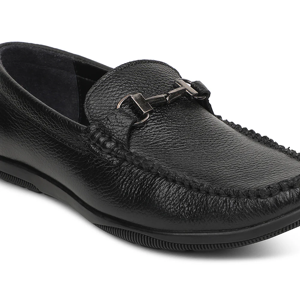 Fortune HIL-11 Black Casual Non Lacing Loafers for Men by Liberty - Image 5