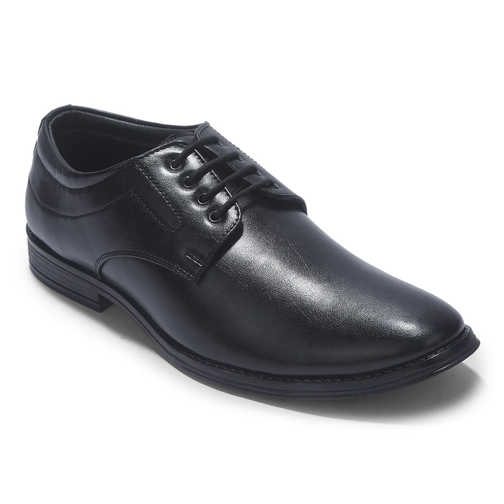 Fortune HML-86E Black Formal Lacing Derby Shoes for Men by Liberty