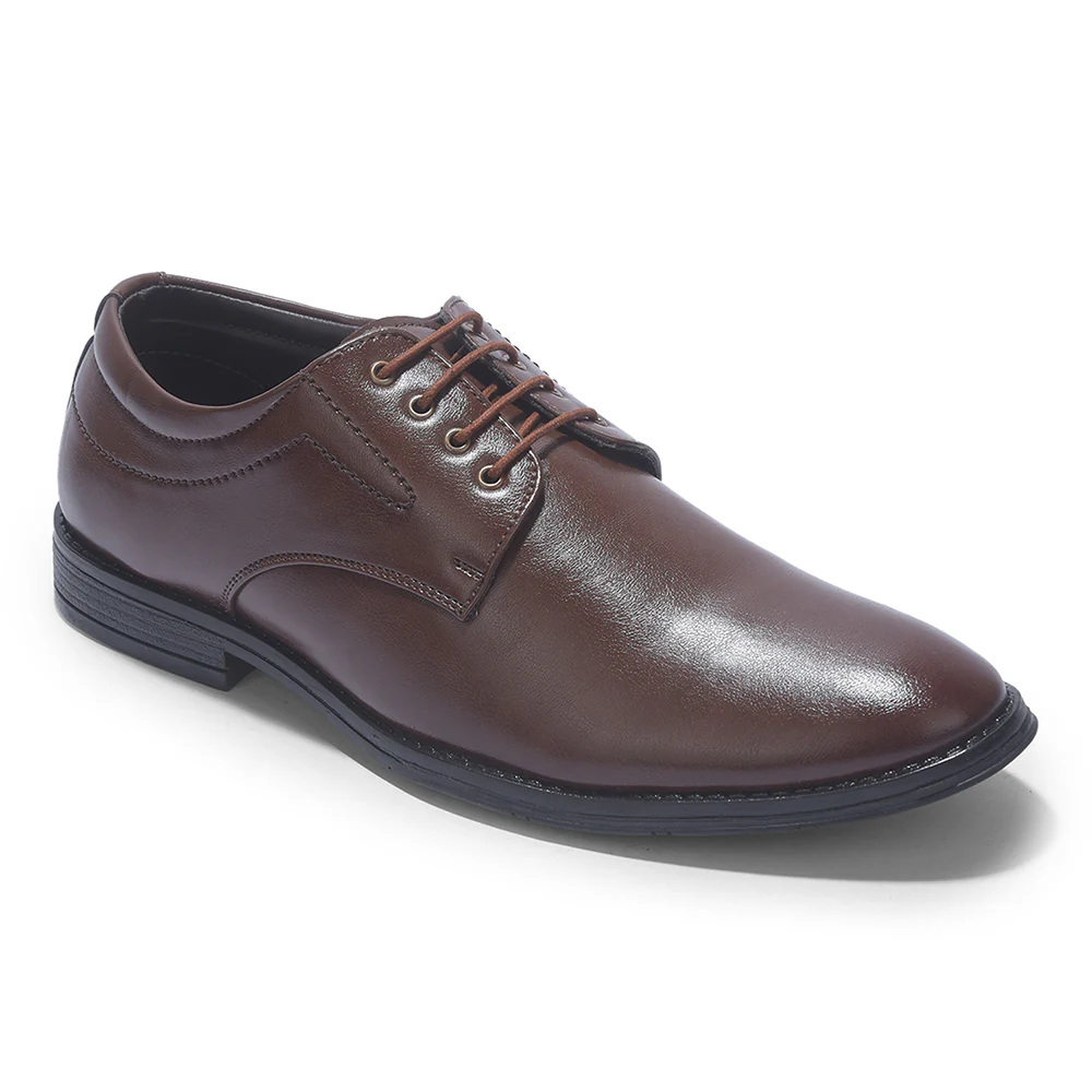 Fortune HML-86E Brown Formal Lacing Derby Shoes for Men by Liberty