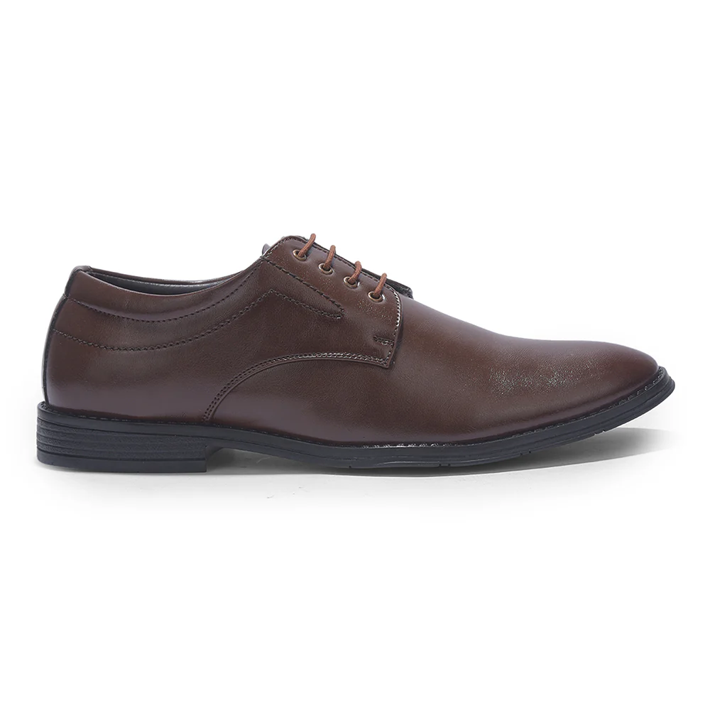 Fortune HML-86E Brown Formal Lacing Derby Shoes for Men by Liberty - Image 4